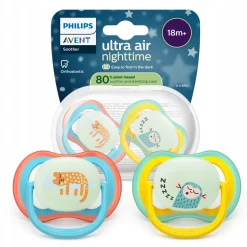 Philips Avent smoczek uspokajający ultra nightime 18m+ 2szt