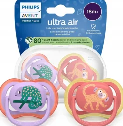 Philips avent smoczek uspokajający ultra air day girl 18m+ 2szt
