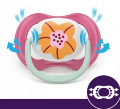 Philips avent smoczek uspokajający ultra air happy girl 6-18m 2szt