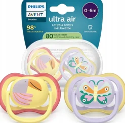 Philips avent smoczek uspokajający ultra air daytime girl 0-6m 2szt