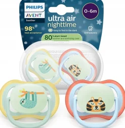 Philips avent smoczek uspokajający ultra air nighttime boy 0-6m 2szt