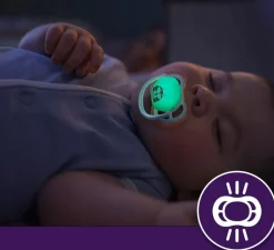 Philips avent smoczek uspokajający ultra air nighttime boy 0-6m 2szt