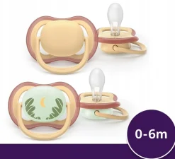 Philips avent smoczek uspokajający ultra air nature day night 0-6m 2szt