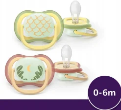 Philips avent smoczek uspokajający ultra air nature night 0-6m 2szt