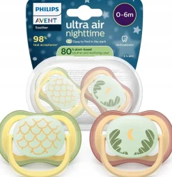 Philips avent smoczek uspokajający ultra air nature night 0-6m 2szt