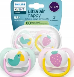 Philips avent smoczek uspokajający ultra air happy girl 0-6m 2szt