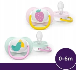 Philips avent smoczek uspokajający ultra air happy girl 0-6m 2szt