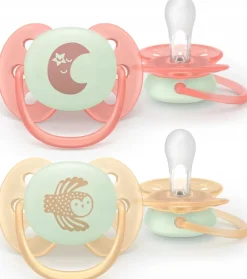 Philips Avent smoczek uspokajający ultra soft 0-6m 2szt Nighttime