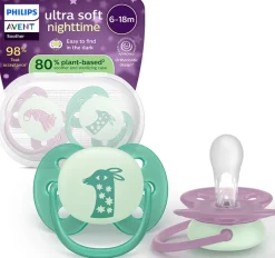 Philips Avent smoczek uspokajający ultra soft 6-18m 2szt Nighttime