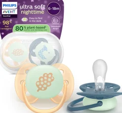 Philips Avent smoczek uspokajający ultra soft 6-18m 2szt Nighttime