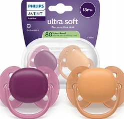 Philips Avent smoczek uspokajający ultra soft 18m+ 2szt + etui