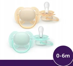 Philips avent smoczek uspokajający ultra soft 0-6m 2szt + etui
