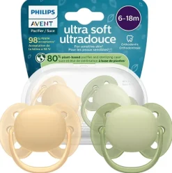 Philips avent smoczek uspokajający ultra soft 6-18m 2szt + etui