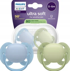 Philips avent smoczek uspokajający ultra soft boy 0-6m 2szt