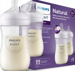 Philips Avent zestaw butelek natural response 2x260ml scy903/02 + smoczki 1m+