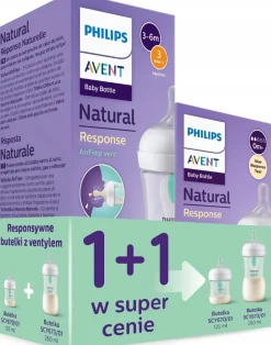 Philips avent zestaw butelek natural 3 response airfree scy670/01+scy673/01