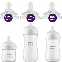 Philips Avent zestaw 5 butelek natural response + smoczki SCD838/12