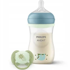 Philips Avent zestaw butelka + smoczek natural response nighttime SCD838/17