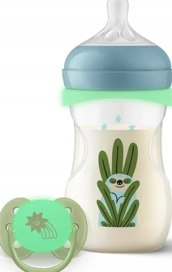 Philips Avent zestaw butelka + smoczek natural response nighttime SCD838/17
