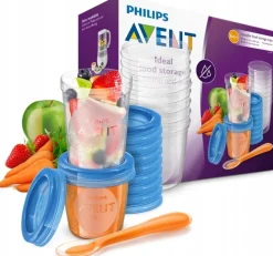 Philips Avent zestaw pojemników do przechowywania pokarmów + łyżeczka  SCF721/20