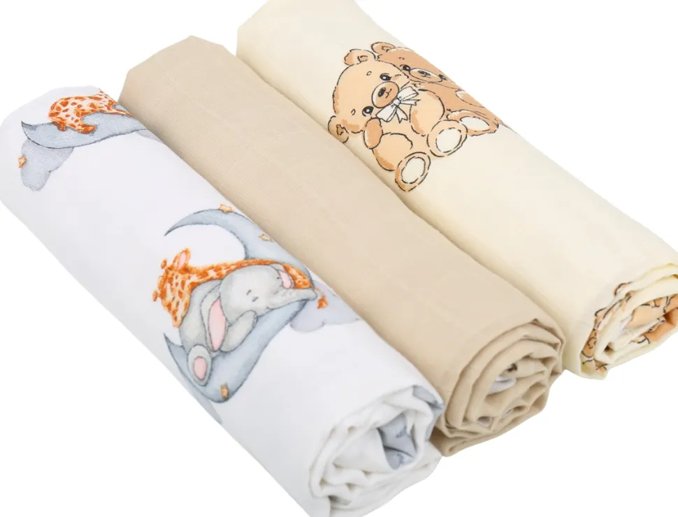 Pieluchy muślinowe pieluszki premium zestaw 3szt 60x75cm Babymam