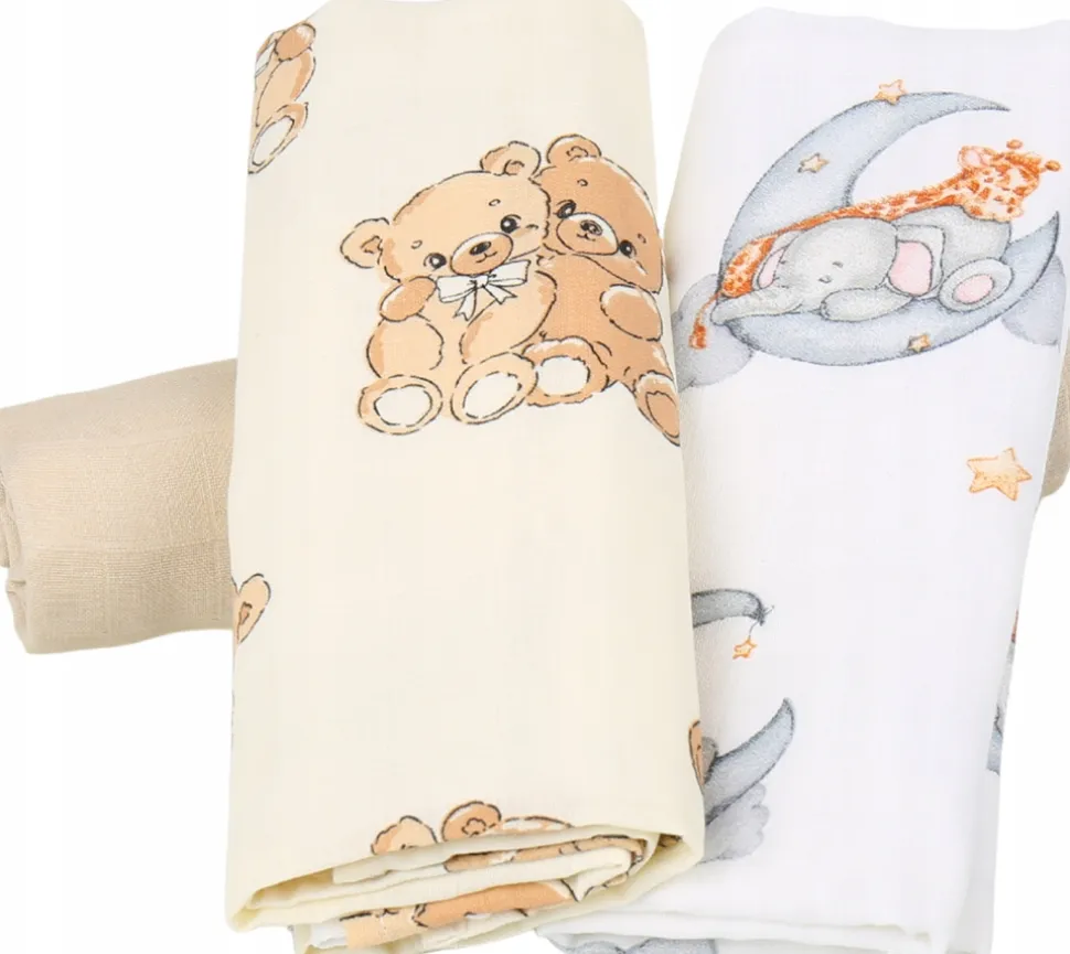 Pieluchy muślinowe pieluszki premium zestaw 3szt 60x75cm Babymam