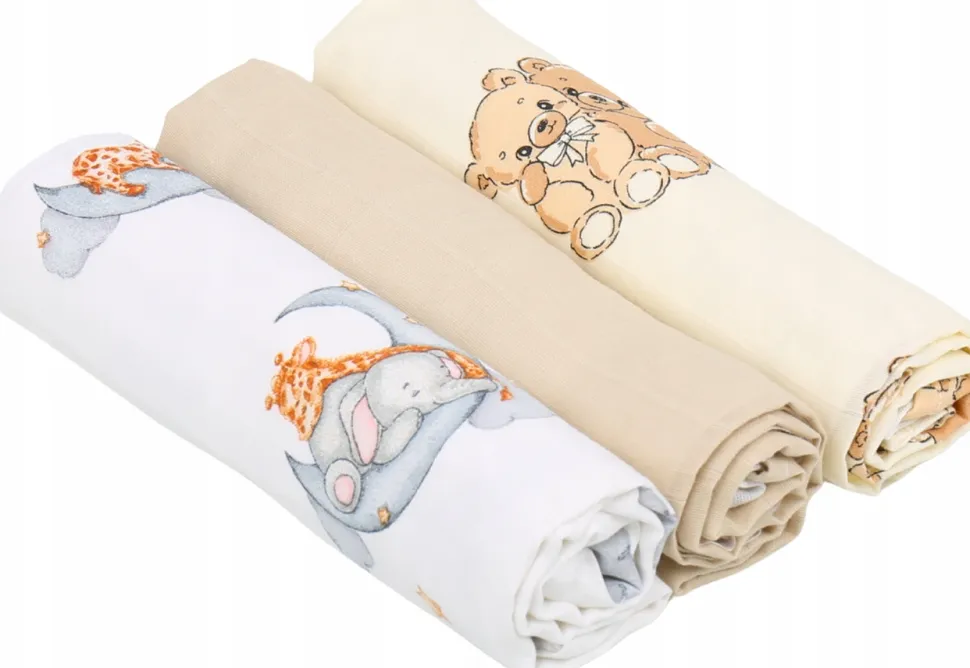 Pieluchy muślinowe pieluszki premium zestaw 3szt 60x75cm Babymam
