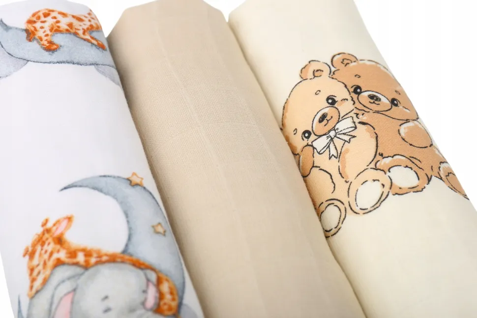 Pieluchy muślinowe pieluszki premium zestaw 3szt 60x75cm Babymam