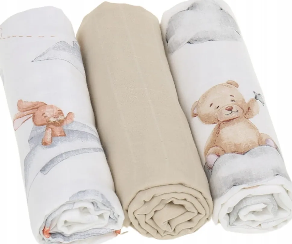 Pieluchy muślinowe pieluszki premium zestaw 3szt 60x75cm Babymam
