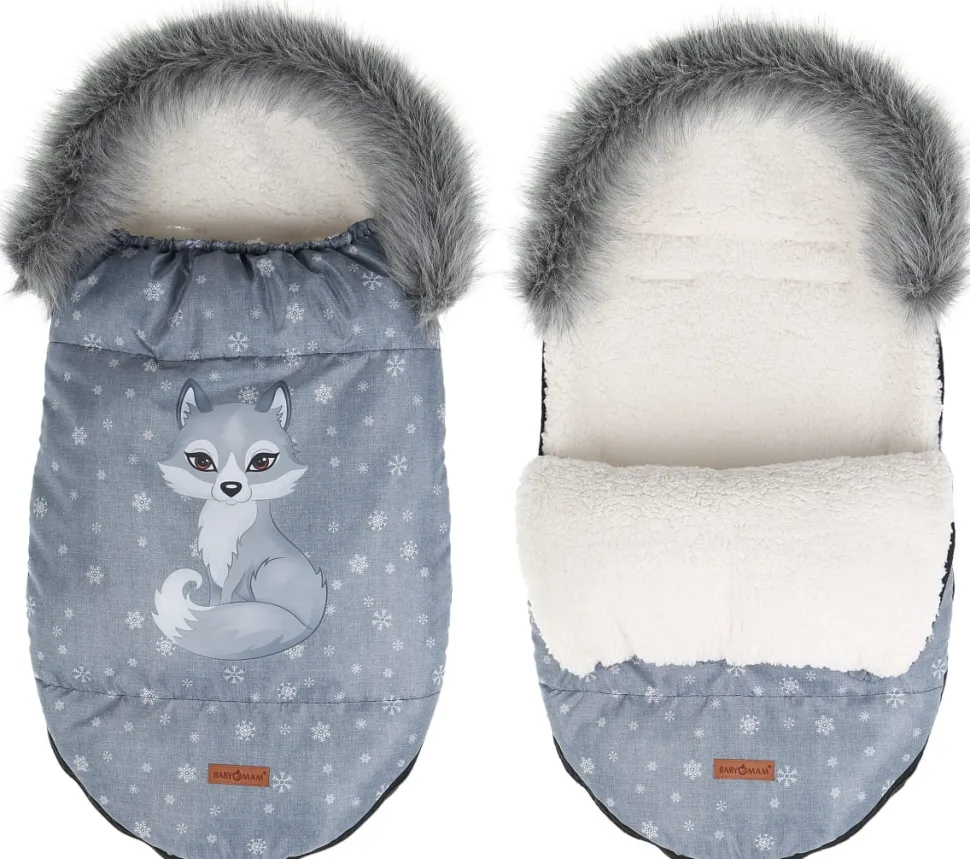 Śpiworek do wózka sanek gondoli ocieplany z futerkiem premium Babymam