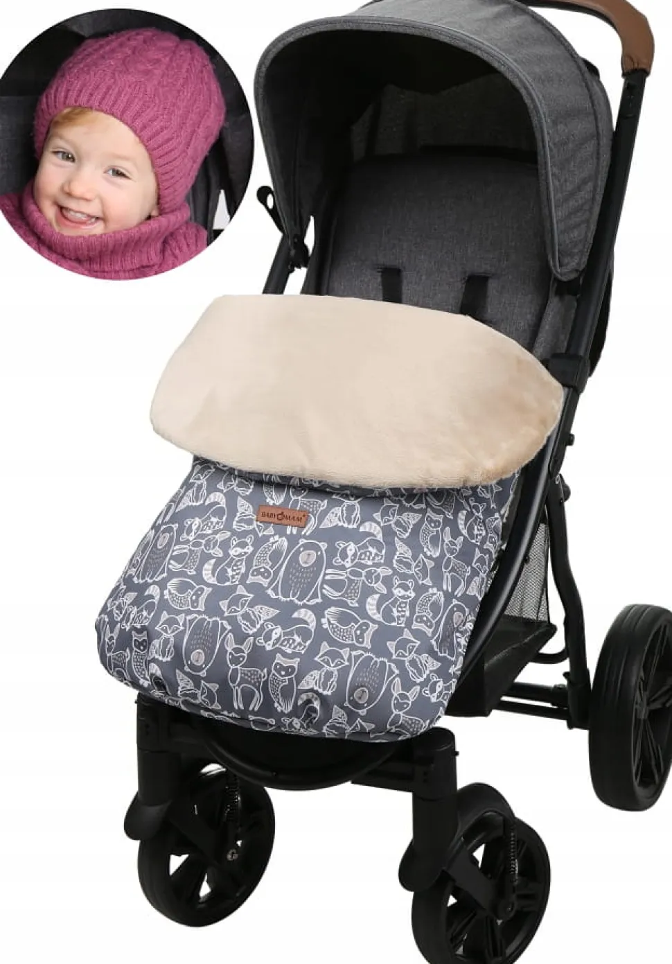 Śpiworek do wózka spacerowego spacerówki nieprzemakalny uniwersalny Babymam