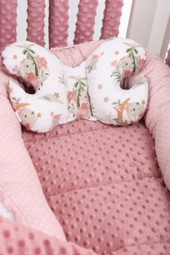 Poduszka motylek do wózka podróżna antywstrząsowa minky Babymam