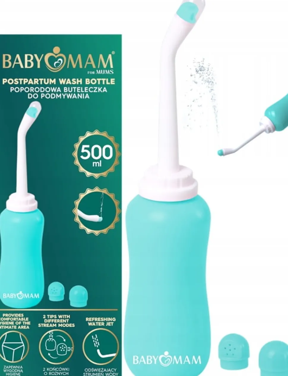 Poporodowa buteleczka do podmywania okolic intymnych 500ml butelka Babymam