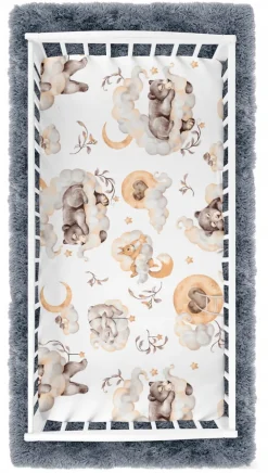 Prześcieradło materiałowe do kołyski 90x40 cm z gumką Babymam