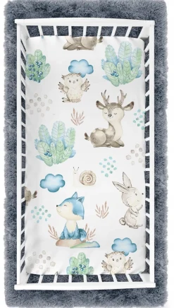 Prześcieradło materiałowe do kołyski 90x40 cm z gumką Babymam