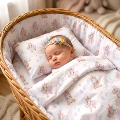 Prześcieradło materiałowe do kołyski 90x40 cm z gumką Babymam