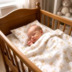 Prześcieradło materiałowe do kołyski 90x40 cm z gumką Babymam