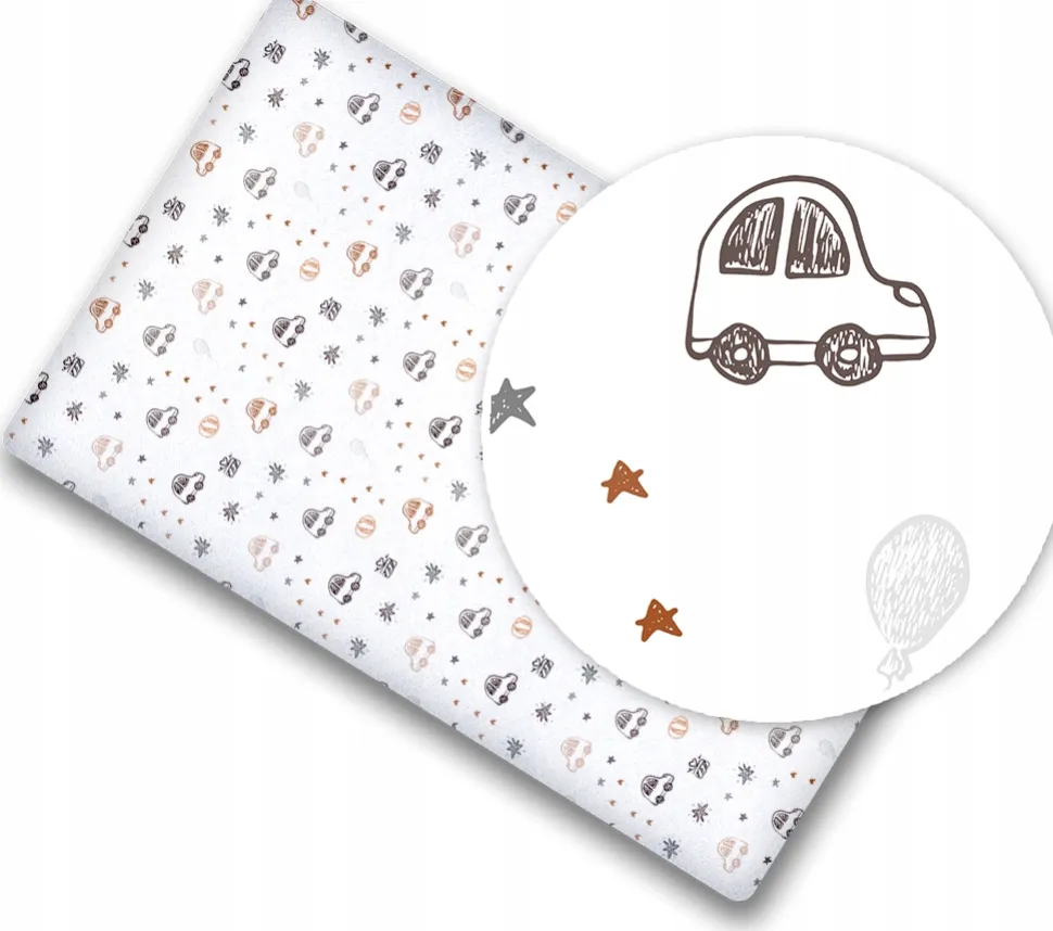 Prześcieradło materiałowe do kołyski 90x40 cm z gumką Babymam