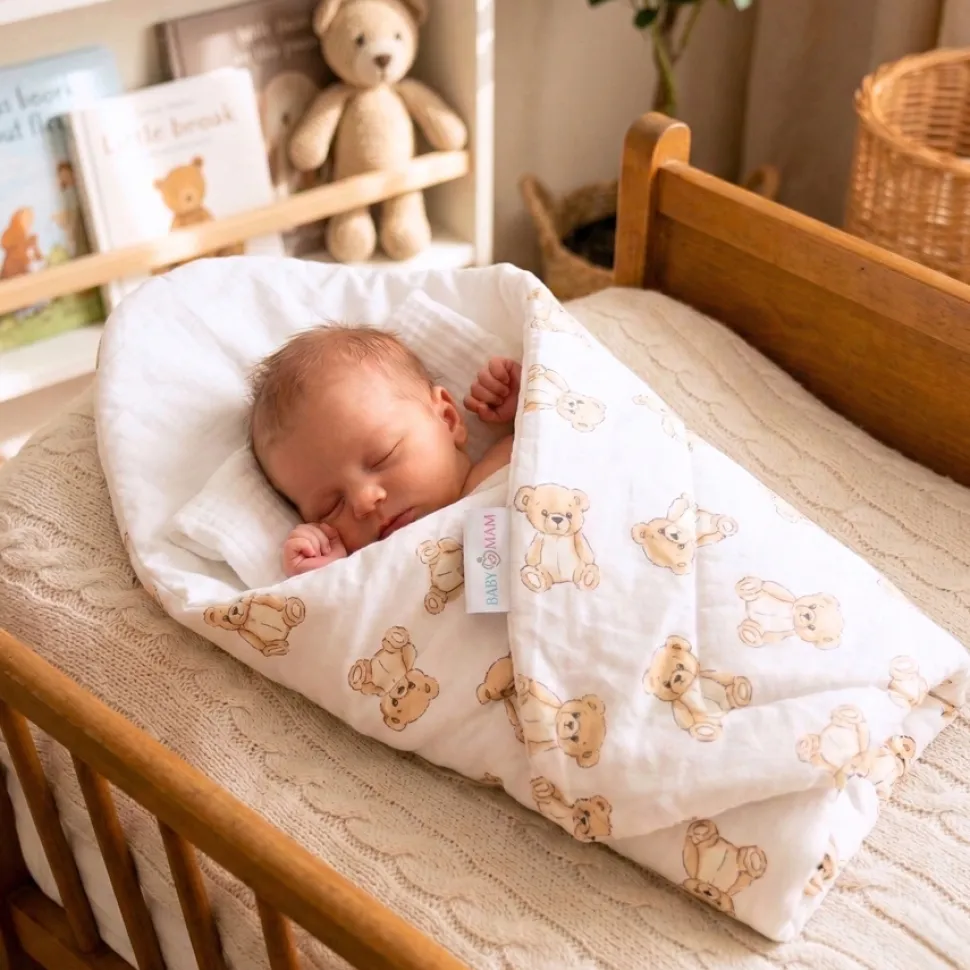Rożek becik usztywniany kokosem bawełna Babymam