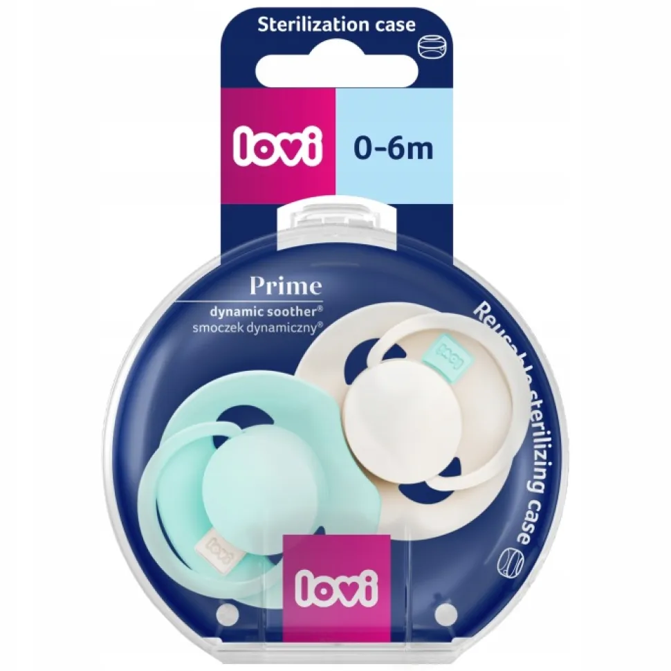 Smoczek dynamiczny Lovi Prime Tutti Frutti 0-6m 2szt Lagoon/Mint Cream