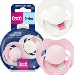 Smoczek dynamiczny Lovi Prime Tutti Frutti 0-6m 2szt Rose/Cream