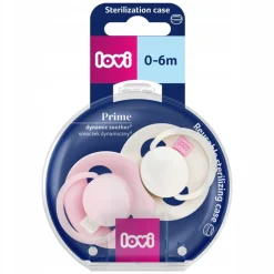 Smoczek dynamiczny Lovi Prime Tutti Frutti 0-6m 2szt Rose/Cream