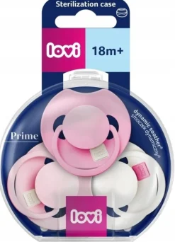 Smoczek dynamiczny Lovi Prime Tutti Frutti 18m+ 3szt Peony Pink