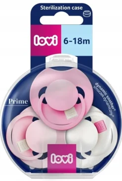 Smoczek dynamiczny Lovi Prime Tutti Frutti 6-18m 3szt Peony Pink