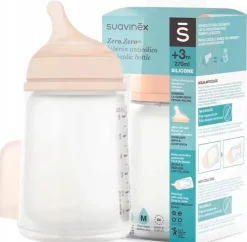 Suavinex butelka zero zero 270ml średni przepływ smoczek 3m+
