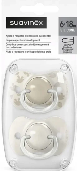 Suavinex smoczek fizjologiczny uspokajający SX Pro 6-18m silikon 2szt