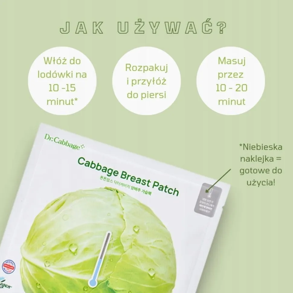 Tntnmom's maska na piersi z ekstraktem z kapusty 8szt