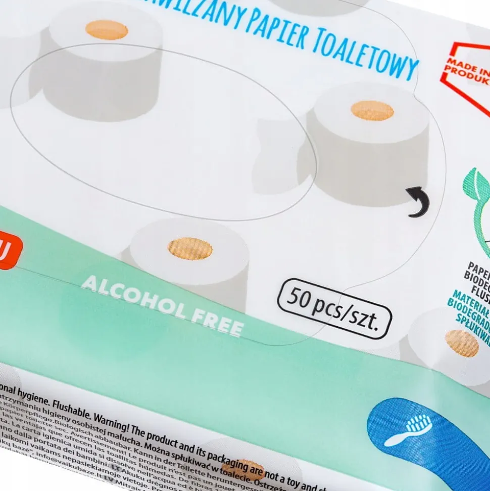 6x Akuku nawilżany papier toaletowy chusteczki 300szt