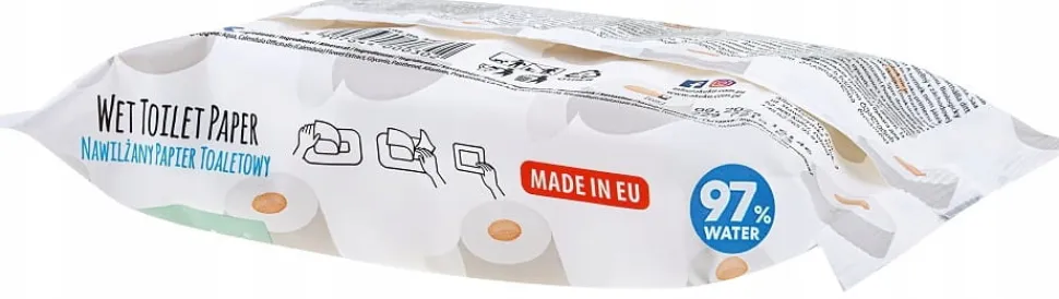 6x Akuku nawilżany papier toaletowy chusteczki 300szt