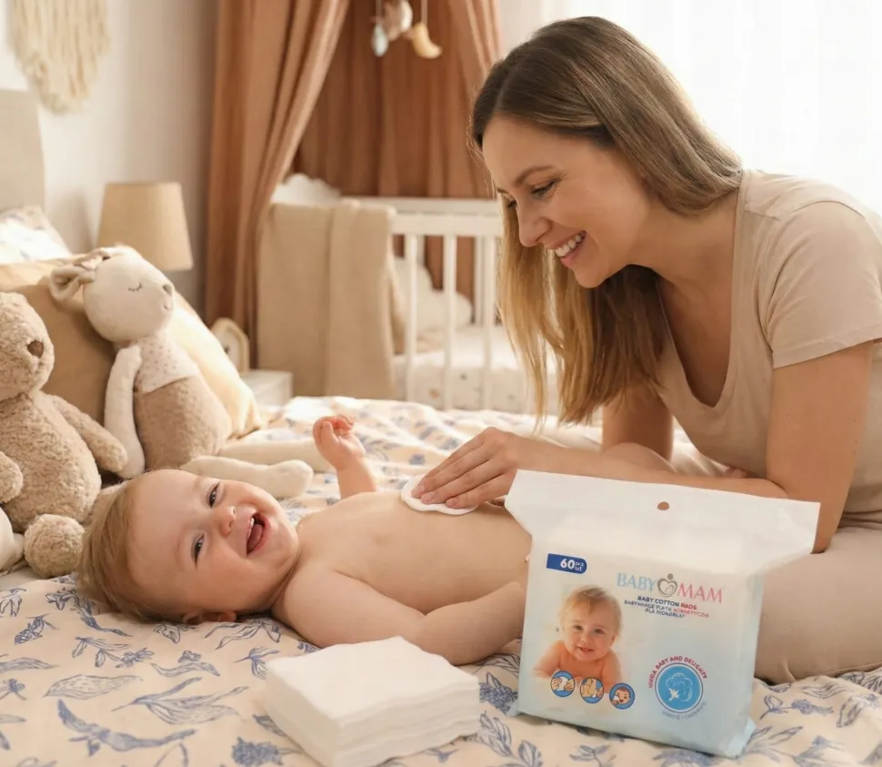 8x płatki kosmetyczne bawełniane dla niemowląt dzieci 60szt Babymam 480szt